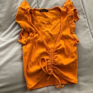 Zara orange crop top size small